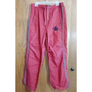 Vintage Abercrombie & Fitch MEDIUM Pants Red Track Nylon Y2K Baggy *READ